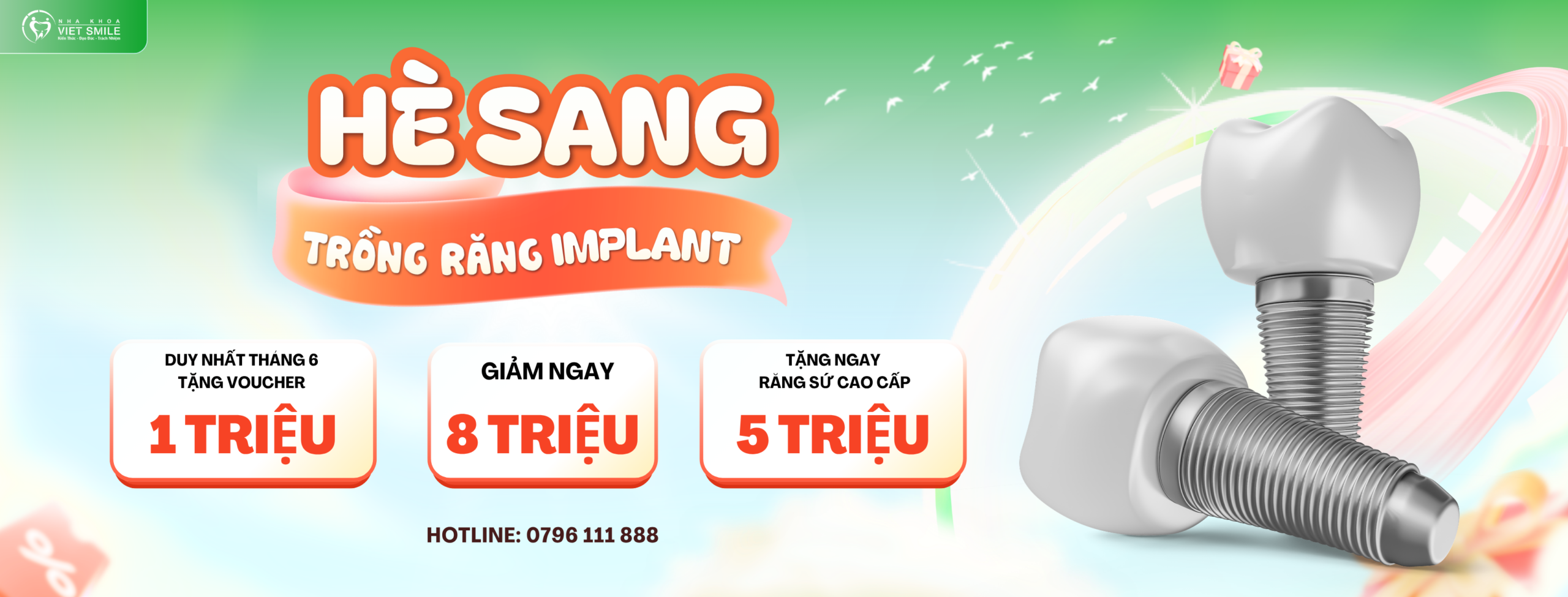 ƯU ĐÃI TRỒNG RĂNG IMPLANT THÁNG 6